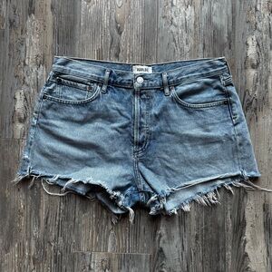 Women’s Agolde Distressed Button Fly Denim Shorts Medium Wash Size 30